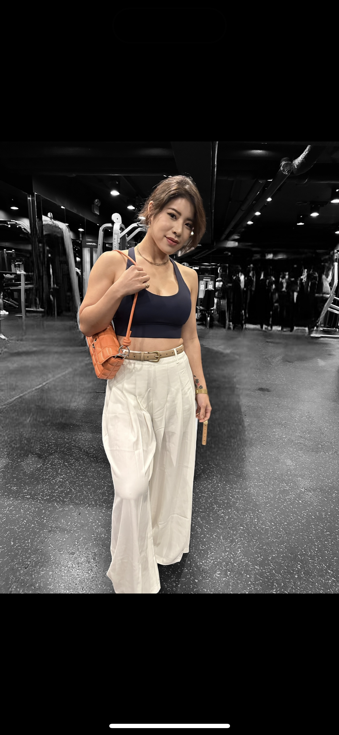 Cross-strapped sports bra