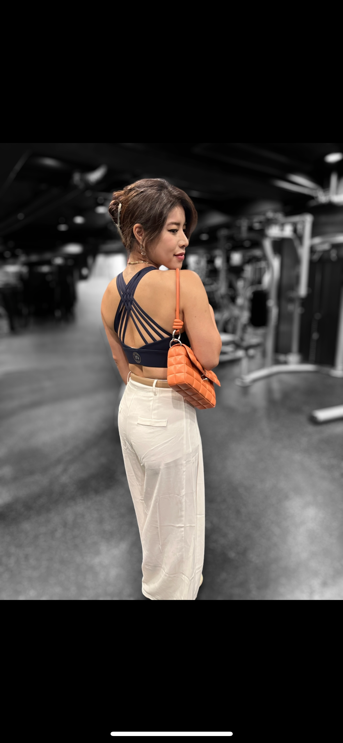 Cross-strapped sports bra