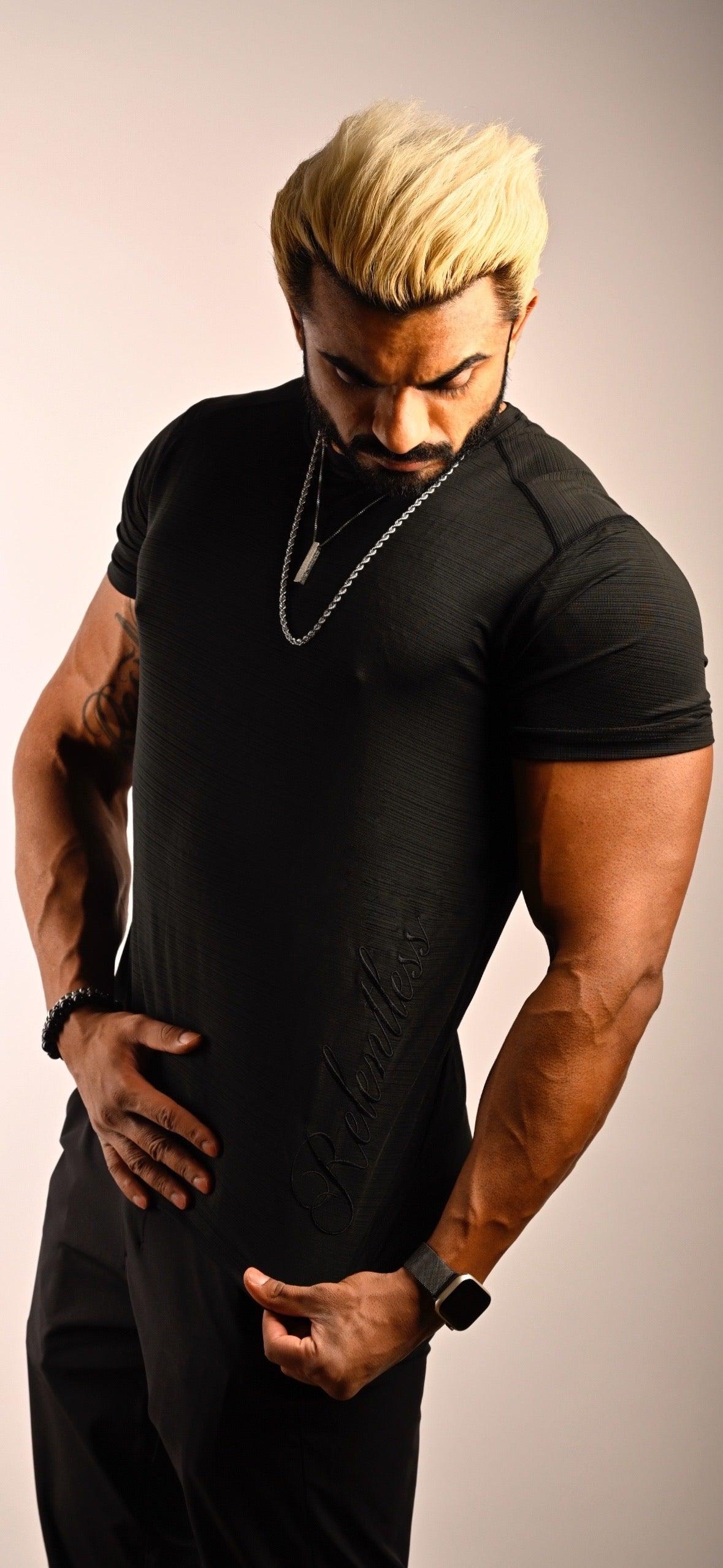 Limited edition black on black Relentless Tee - Inked Fitness Apparel