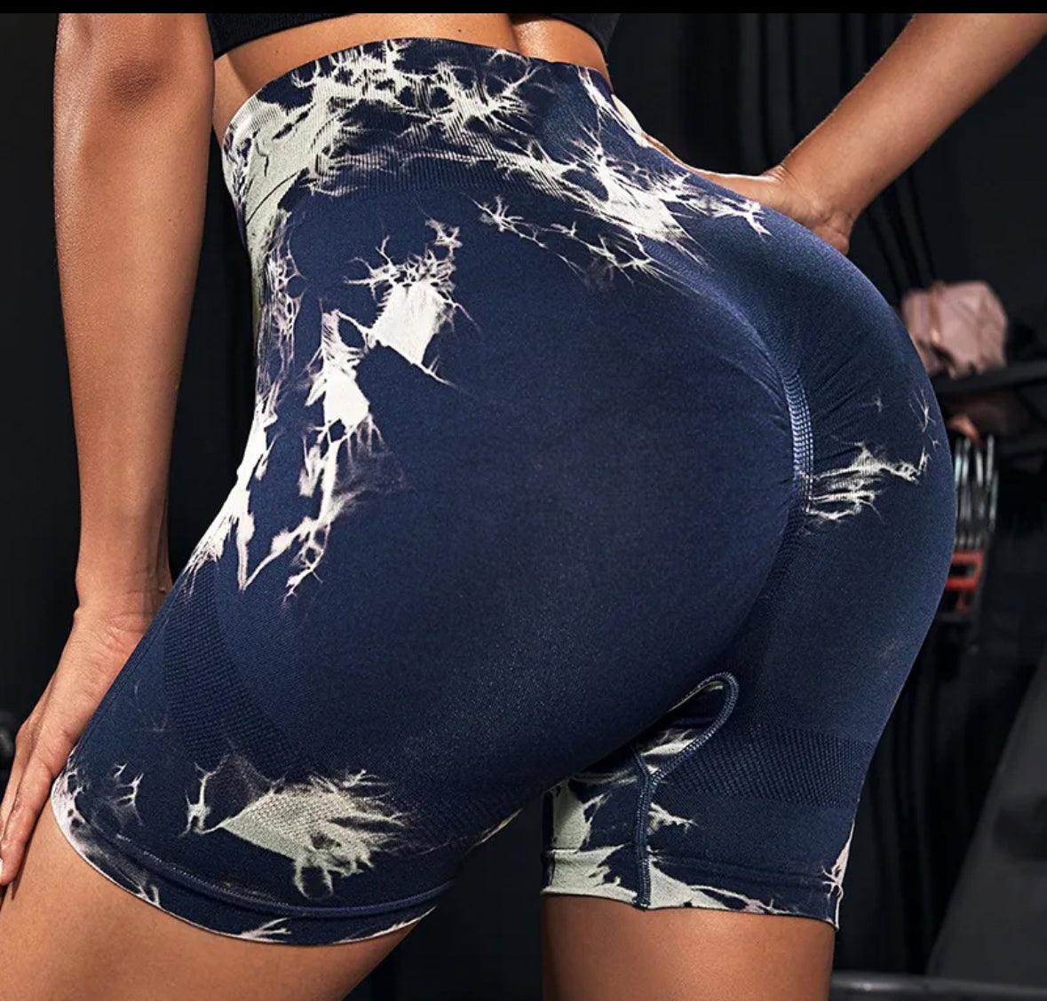 Womens’ Tie dye yoga shorts - Inked Fitness Apparel